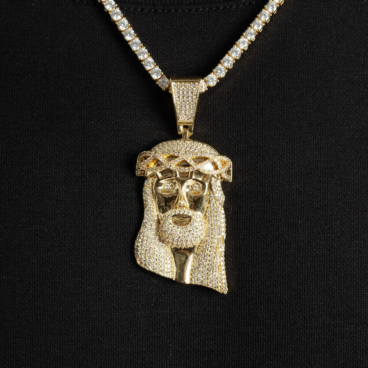 Moissanite Jesus Pendant Gold