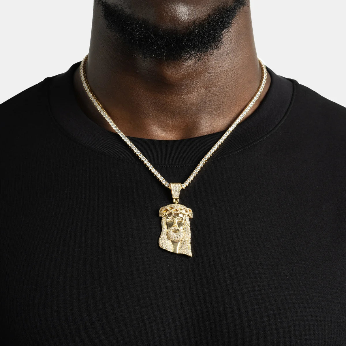 Moissanite Jesus Pendant Gold