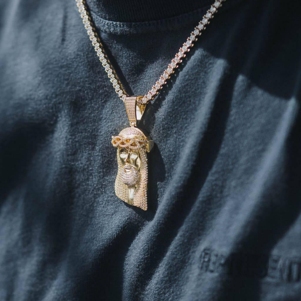Moissanite Jesus Pendant Gold