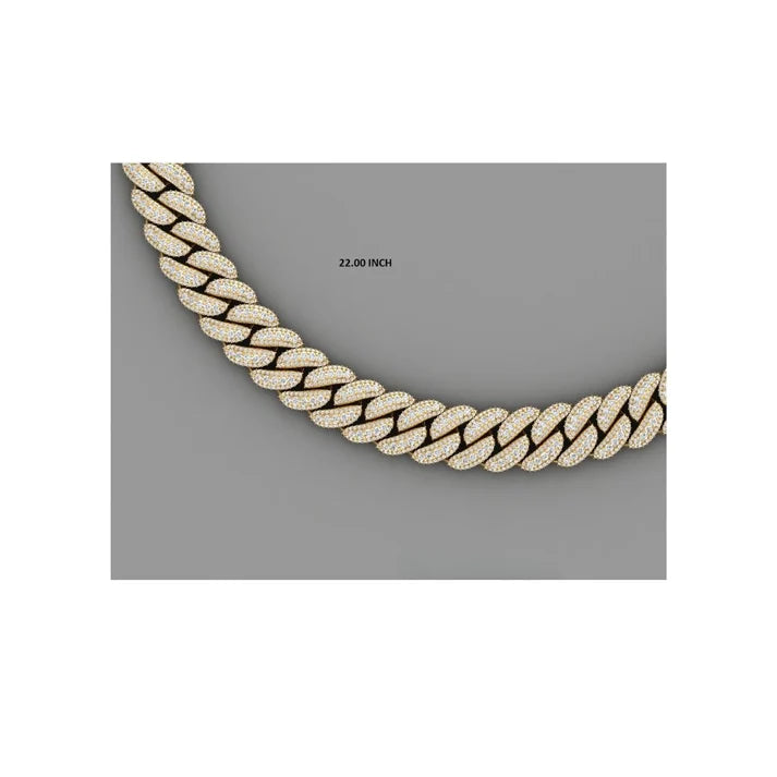 22" Yellow Gold Moissanite Miami Cuban Link Chain - Luxury Heavyweight Choker