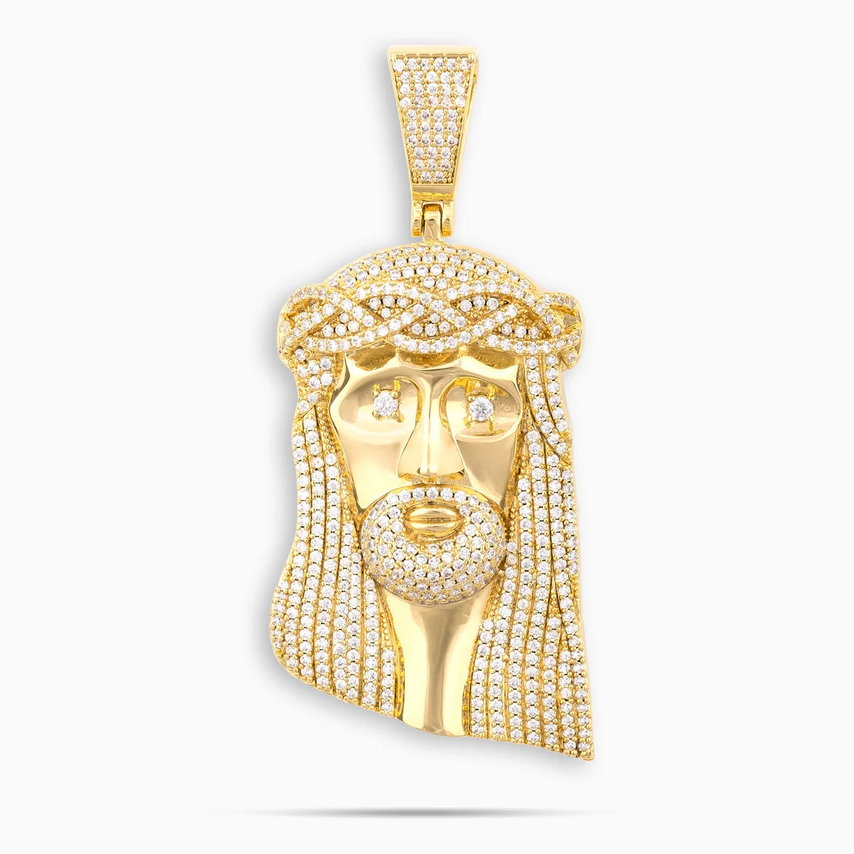 Moissanite Jesus Pendant Gold