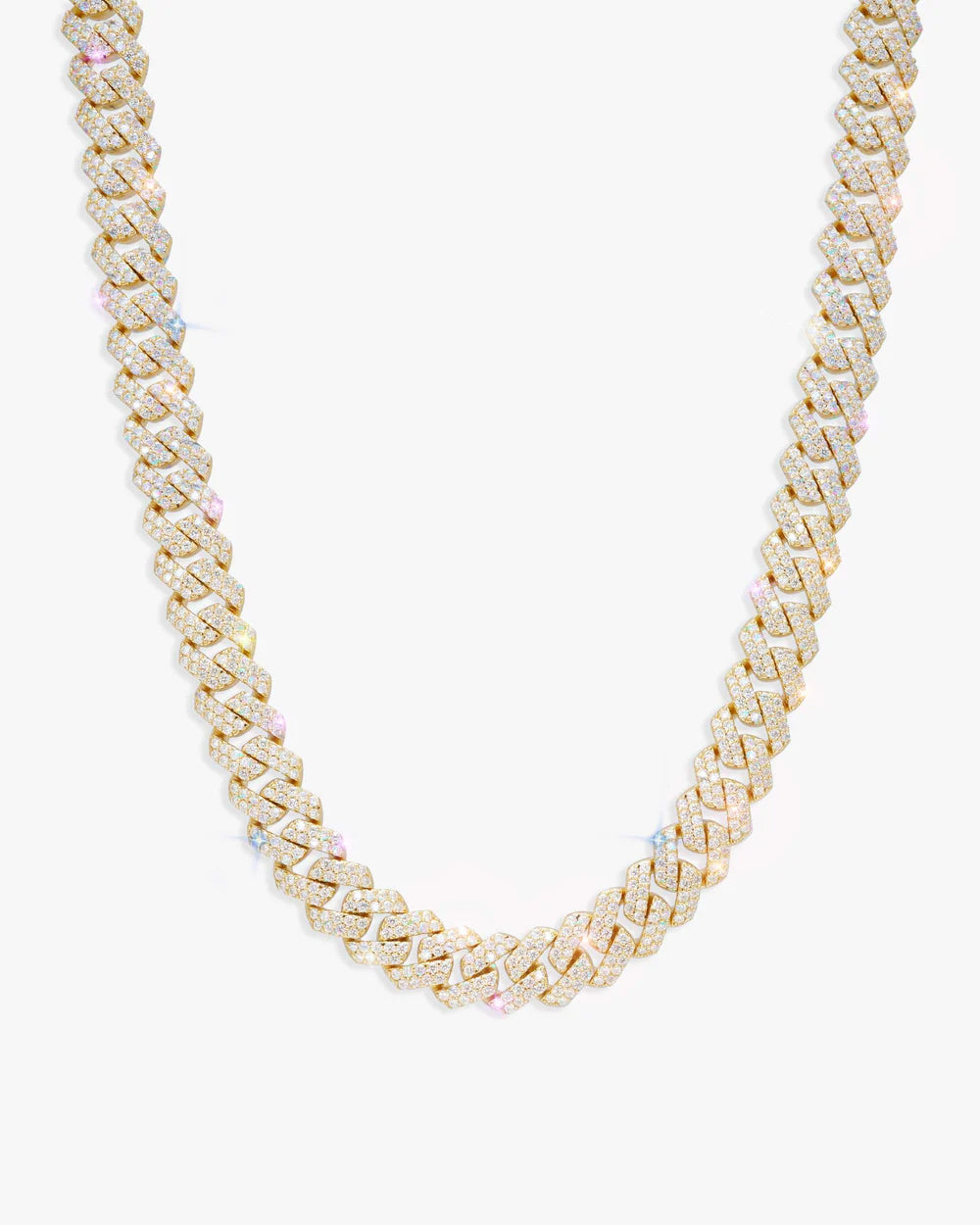 Moissanite Cuban Link Chain 14K Gold